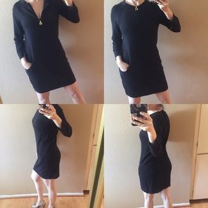 Black knit mini dress